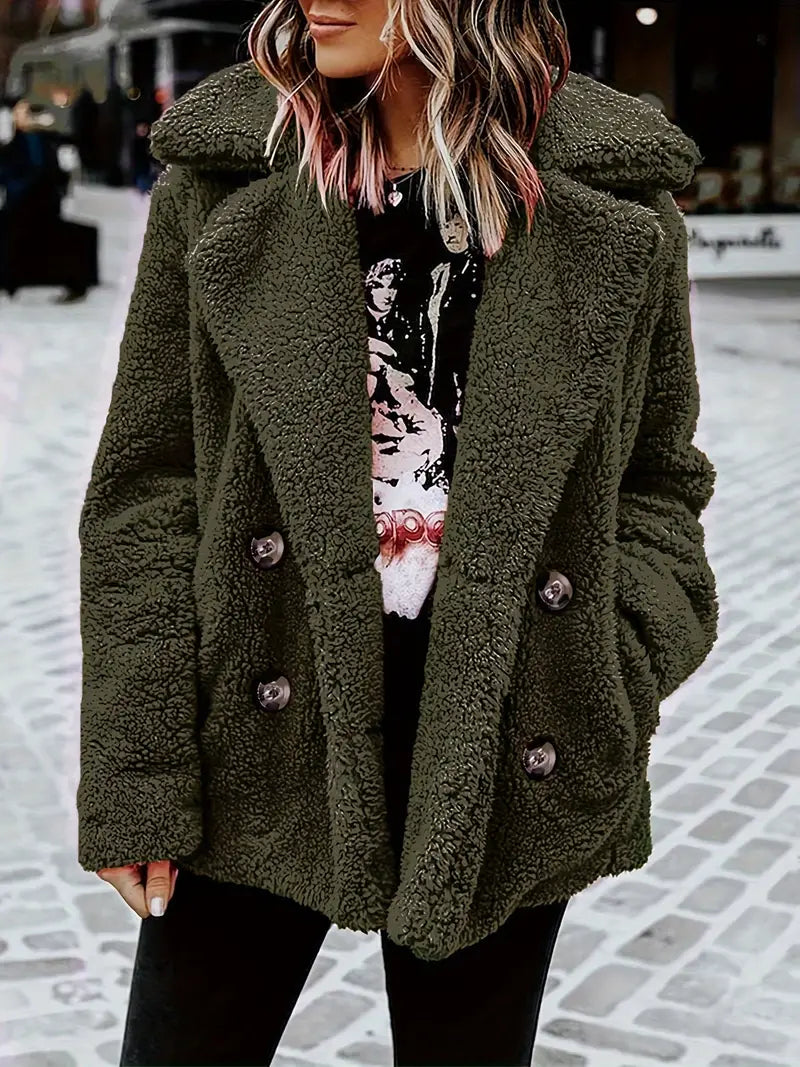Women's Double Breasted Teddy Jacket — View 2