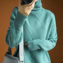 Women's Relaxed Fit Turtleneck Sweater — View 9