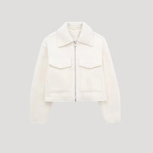 Women's Cropped Zip-Up Winter Jacket | Rita in Gray - Juana Fashion