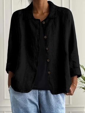 Women's Lightweight Button-Front Jacket | Hanna in Light Blue - Juana Fashion