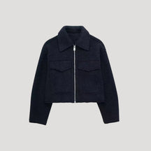 Women's Cropped Zip-Up Winter Jacket | Rita in Gray - Juana Fashion