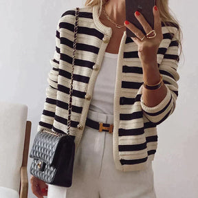 Women's Striped Long Sleeve Jacket — View 4