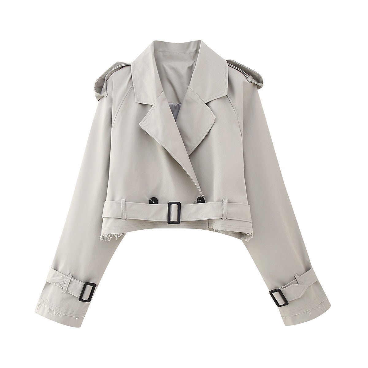 Women's Short Belted Trench Coat | Karla in Beige - Juana Fashion