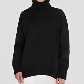 Women's Oversized Plus Size Turtleneck Sweater — View 8