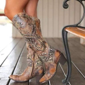Women's Studded Knee High Boots — View 16