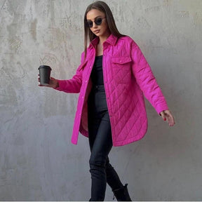 Women's Button Detail Puffer Jacket — View 4