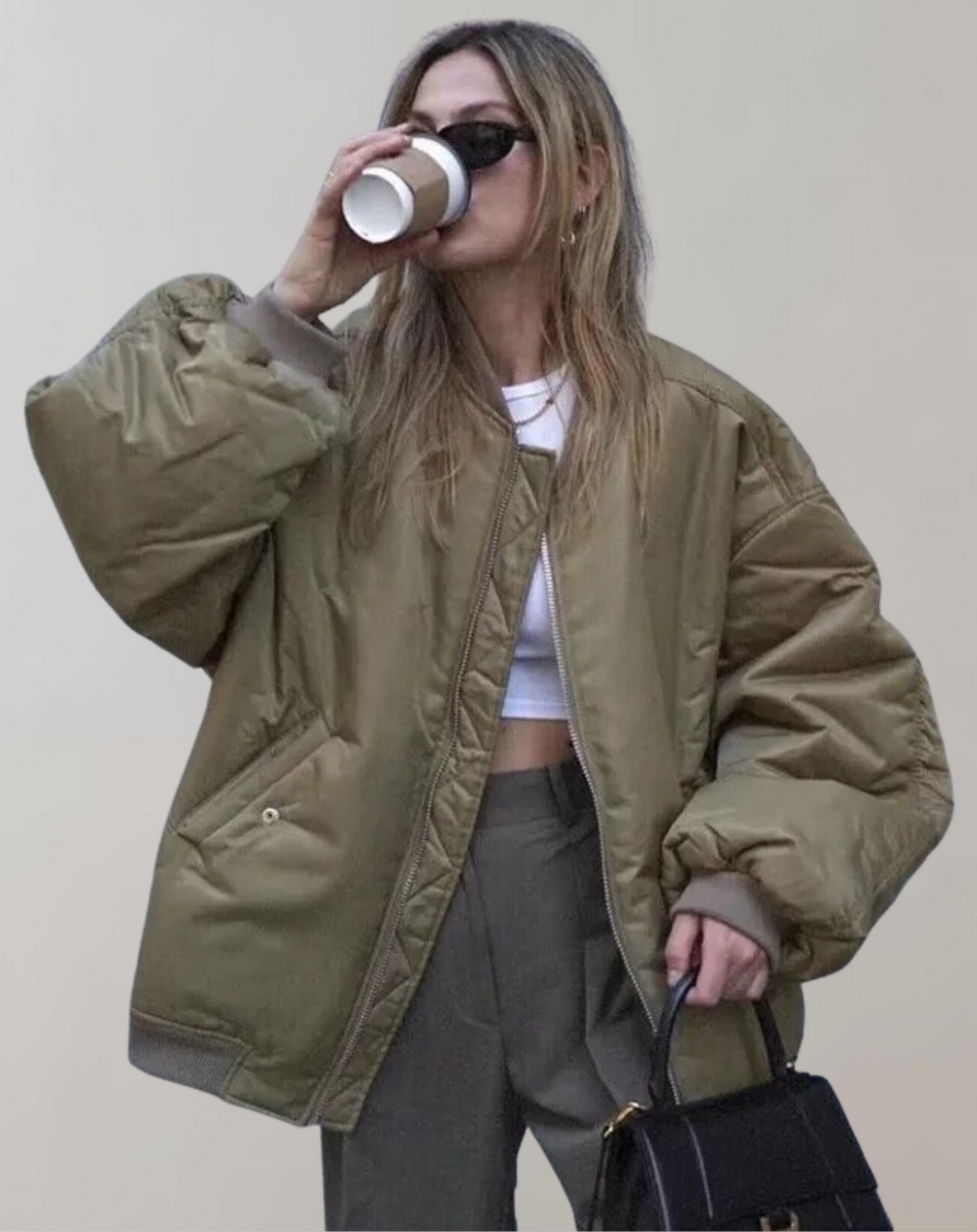 Women's Zip Front Bomber Jacket — View 1