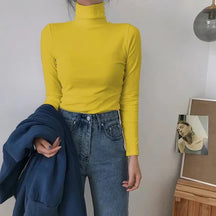 Women's Long Sleeve Turtleneck Sweater — View 3
