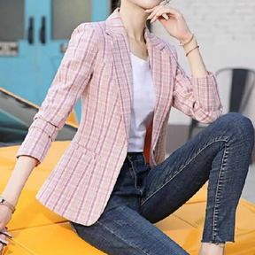 Women's Single-Button Office Blazer | Anna in Beige - Juana Fashion