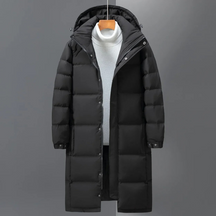 Long Hooded Quilted Coat | Robert in White - Juana Fashion