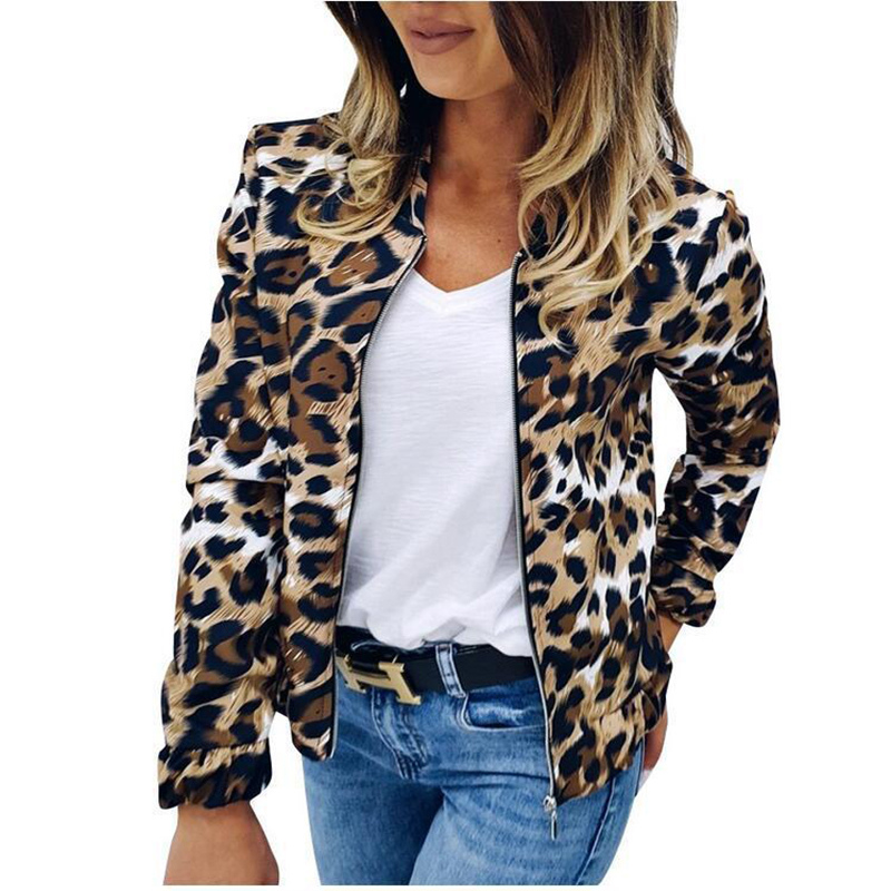 Women's Animal Print Bomber Jacket — View 2