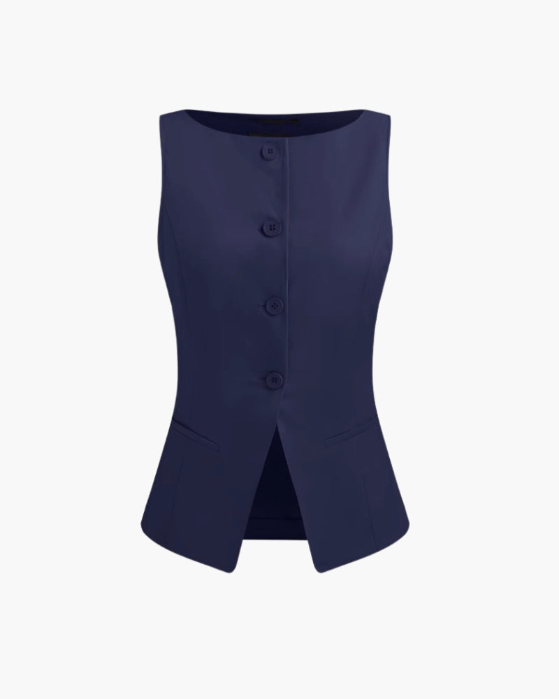 Women's Tailored Vest | Savona in Beige - Juana Fashion