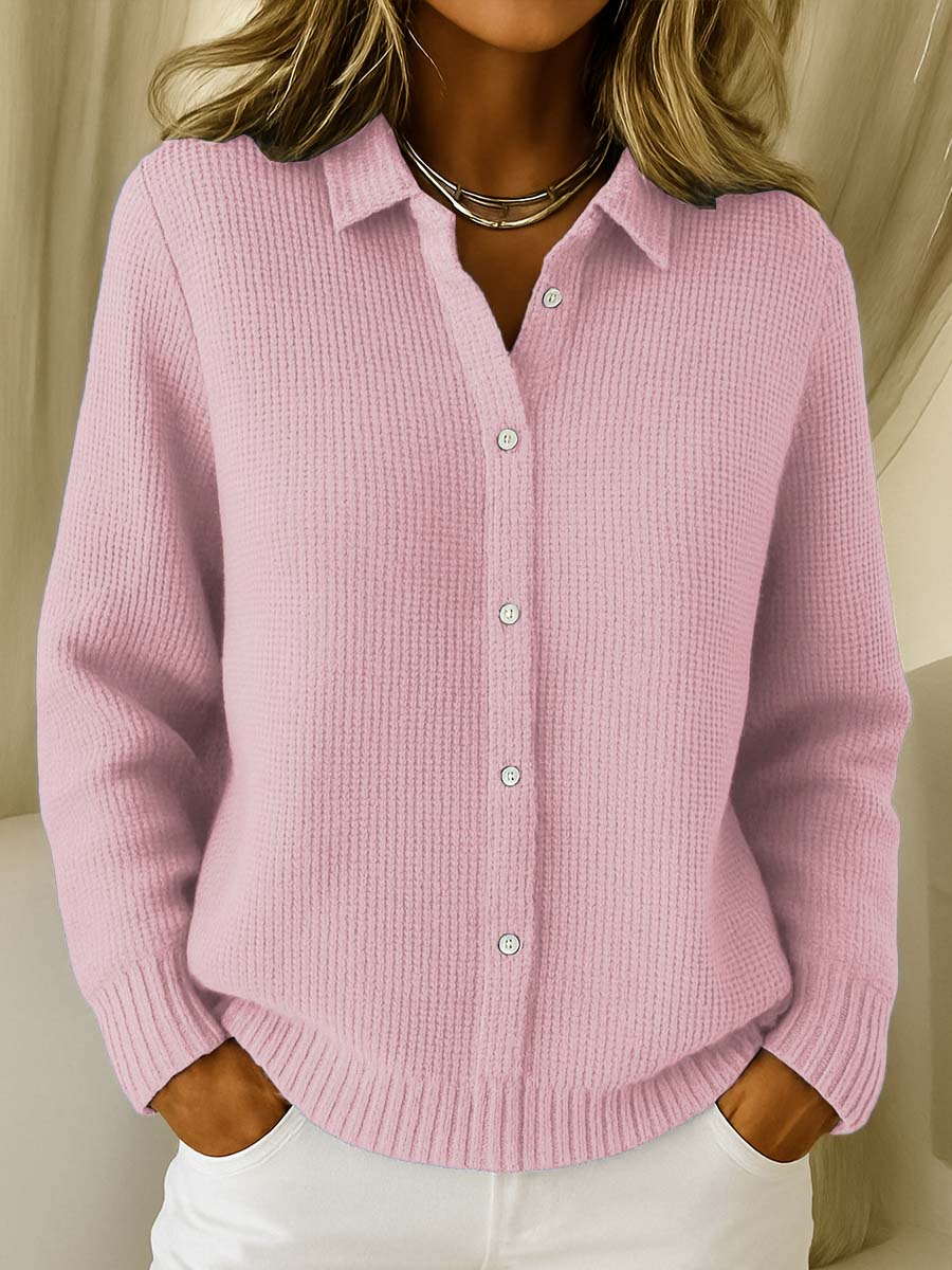 Women's Classic Button-Front Cardigan | Lisa in Blue - Juana Fashion
