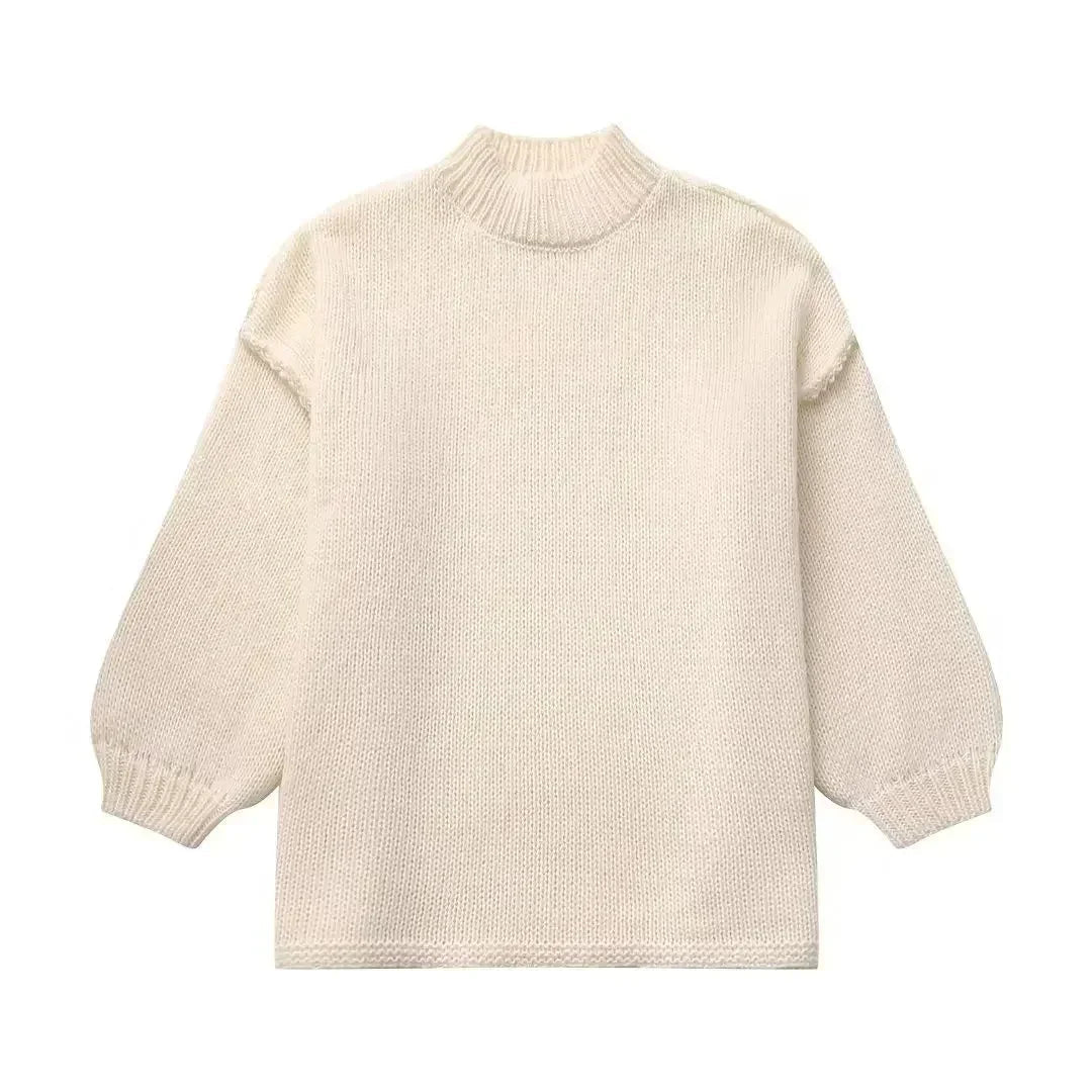 Women's Balloon Sleeve Turtleneck Sweater — View 1
