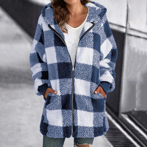 Women's Plaid Hooded Coat — View 2