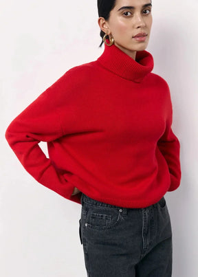 Women's Oversized Fine Knit Turtleneck Sweater — View 2