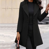 Women's Wool Long Sleeve Coat — View 1