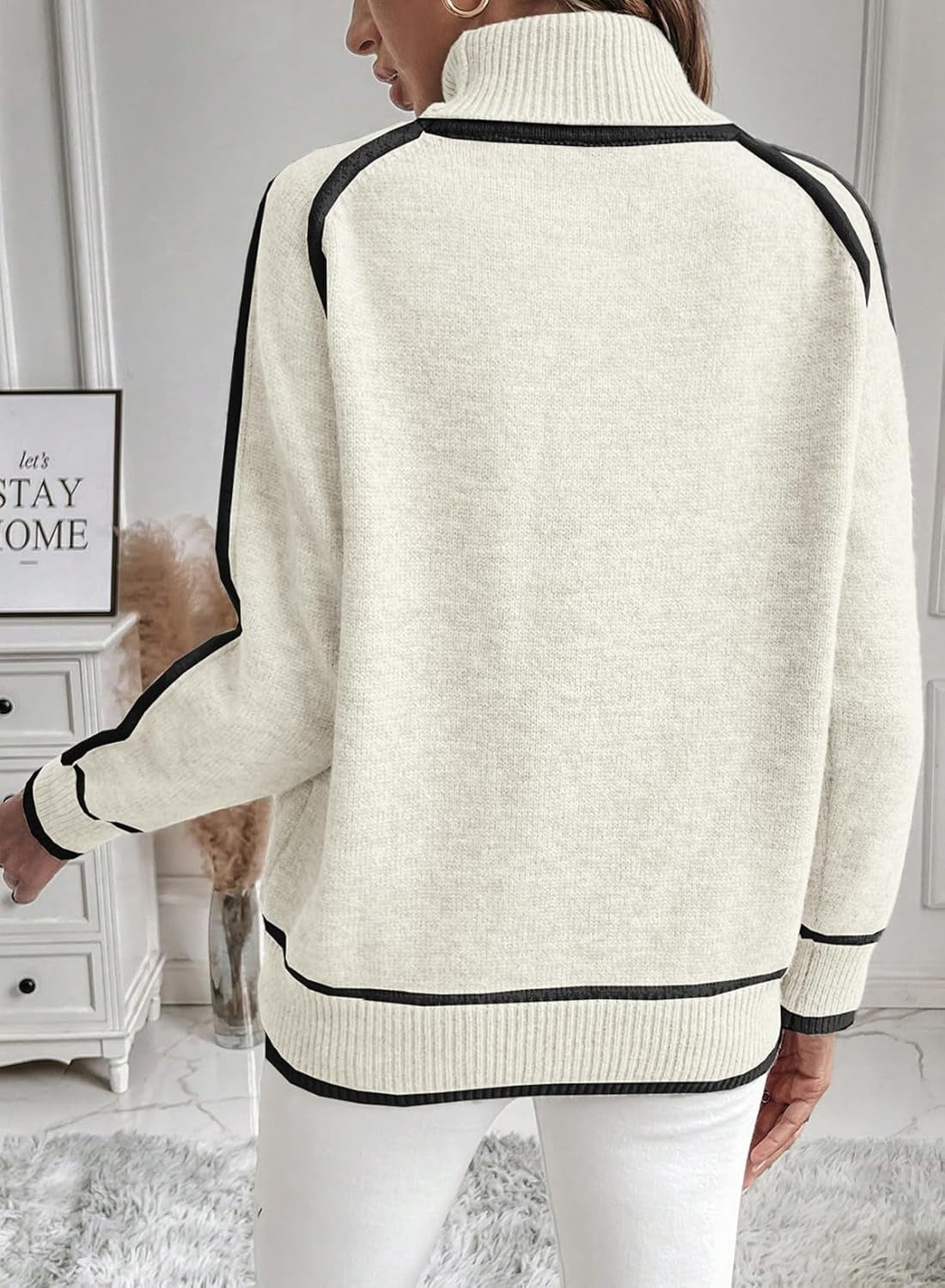 Women's Oversized Turtleneck Sweater — View 3
