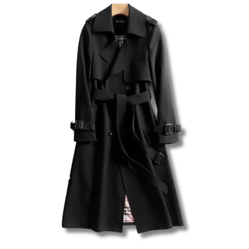 Women's Classic Belted Trench Coat | Amira in Khaki - Juana Fashion