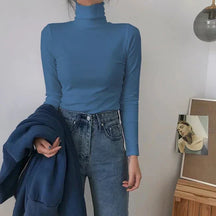 Women's Long Sleeve Turtleneck Sweater — View 4