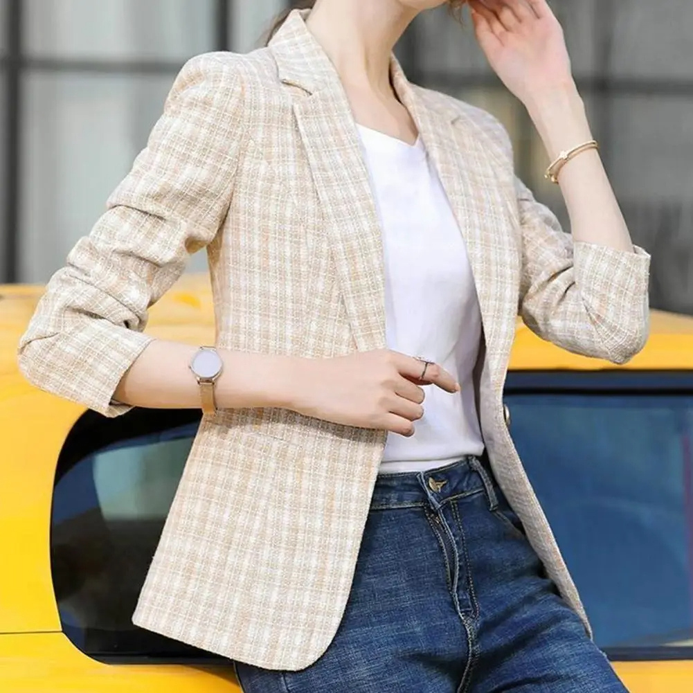 Women's Single-Button Office Blazer | Anna in Beige - Juana Fashion
