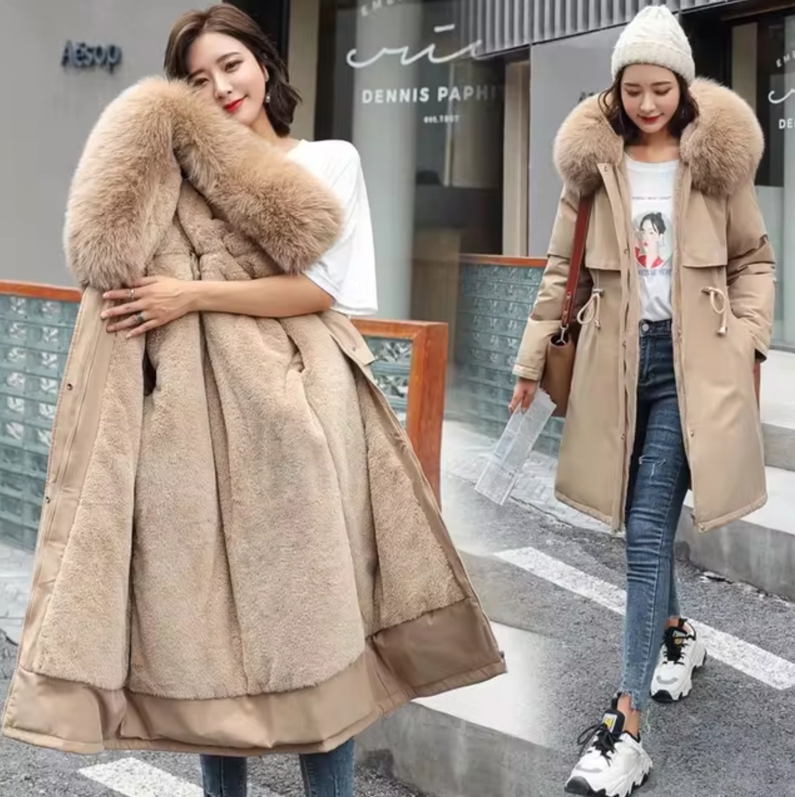 Women's Wool Hooded Longline Coat — View 4