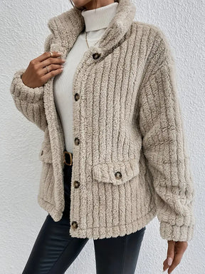 Women's Double Breasted Single Breasted Button Detail Cardigan — View 3