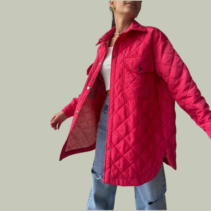Women's Button Detail Puffer Jacket — View 1