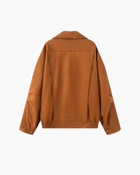 Women's Relaxed Suede-Look Jacket | Vintage in Brown - Juana Fashion