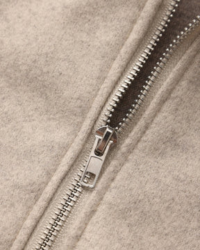 Women's Wool Zip-Up Coat | Marlow in Beige - Juana Fashion