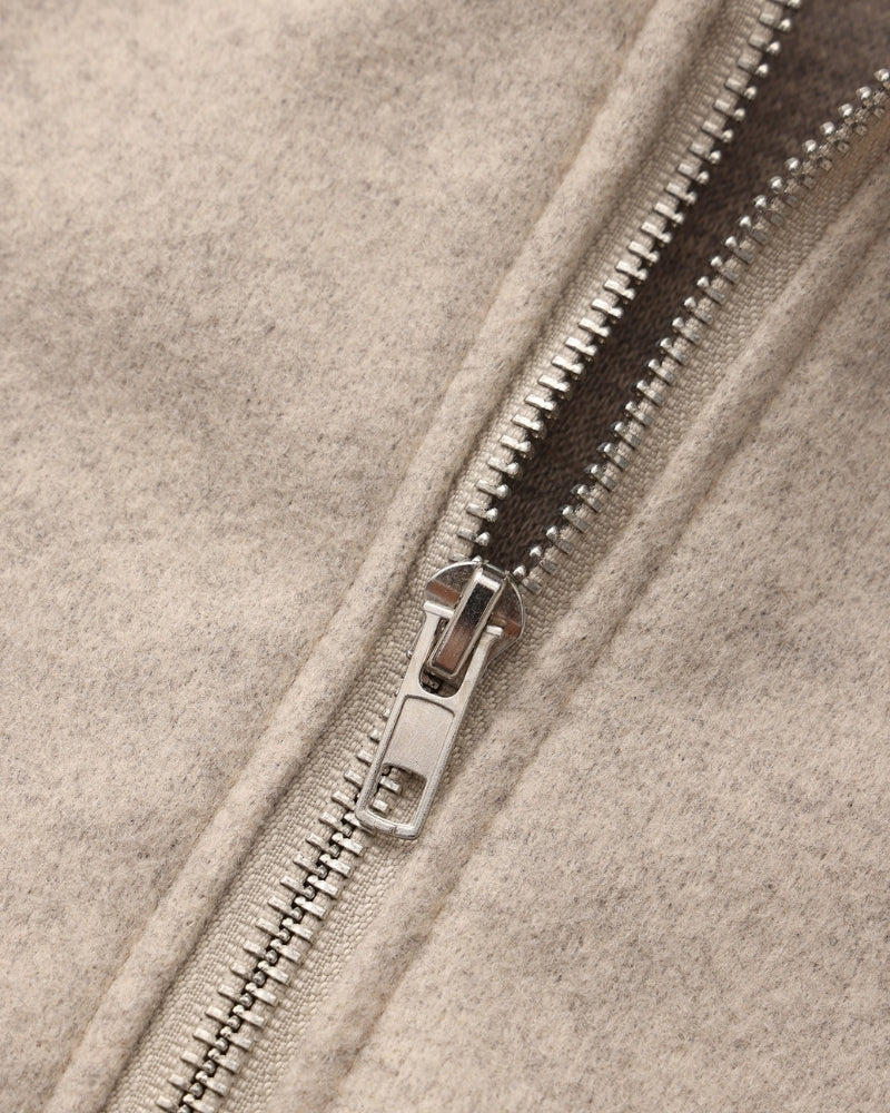 Women's Wool Zip-Up Coat | Marlow in Beige - Juana Fashion