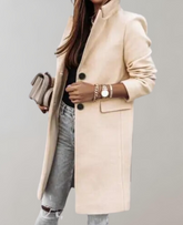 Women's Long Sleeve Coat — View 1