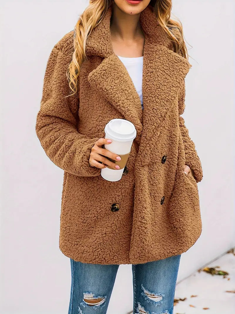 Women's Double Breasted Teddy Jacket — View 23