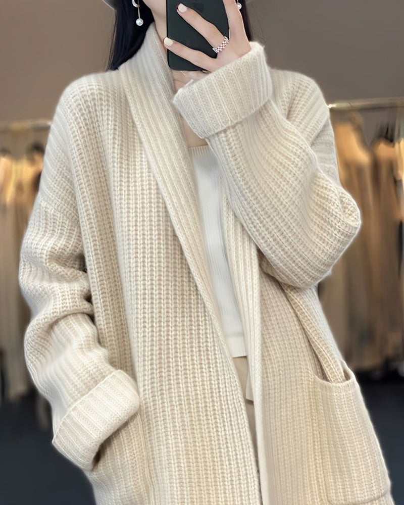 Women's Ribbed Drop Shoulder Cardigan — View 4