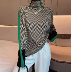 Women's Colorblock Turtleneck Sweater — View 11