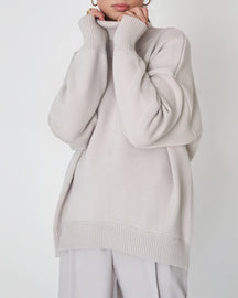Women's Wool Blend Oversized Turtleneck Sweater — View 9