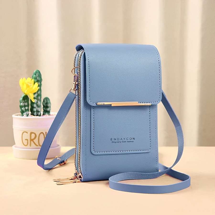 Women's Touchscreen Phone Crossbody Bag in Blue by Juana Fashion