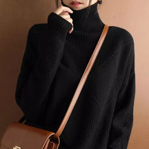 Women's Relaxed Fit Turtleneck Sweater — View 5