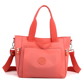 Women's Seven Compartment Shoulder Tote Bag in Rose Red by Juana Fashion
