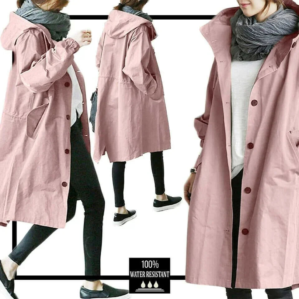 Women's Oversized Hooded Rain Jacket — View 4