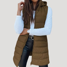 Women's Hooded Quilted Vest | Martina in Green - Juana Fashion