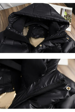 Women's Balloon Sleeve Thumbhole Hooded Puffer Jacket — View 10