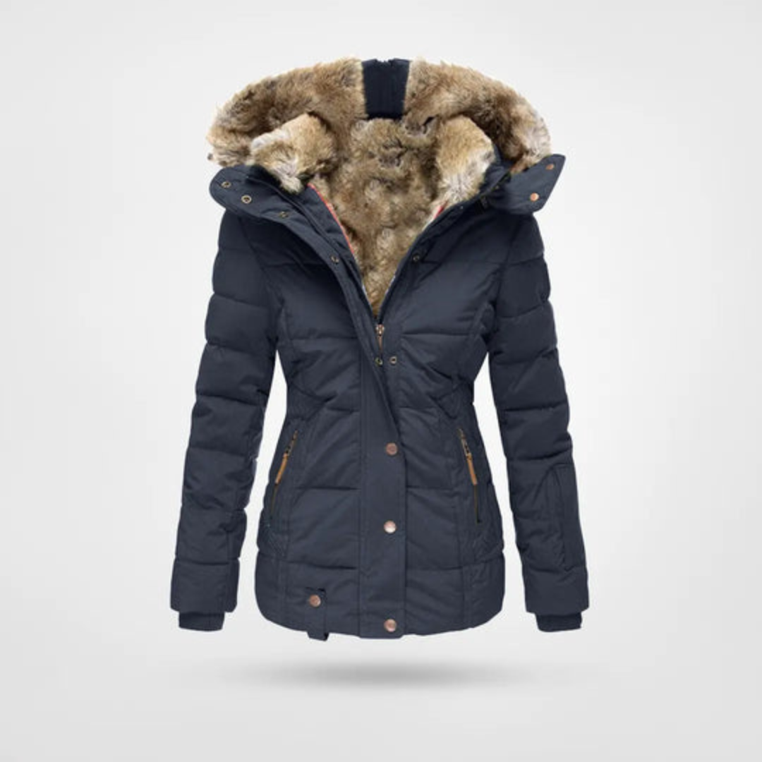 Women's Long Insulated Hooded Jacket | Jasmin in Black - Juana Fashion