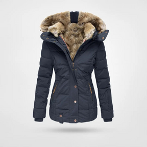 Women's Long Insulated Hooded Jacket | Jasmin in Black - Juana Fashion
