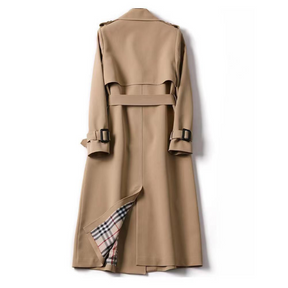 Women's Classic Belted Trench Coat | Amira in Khaki - Juana Fashion