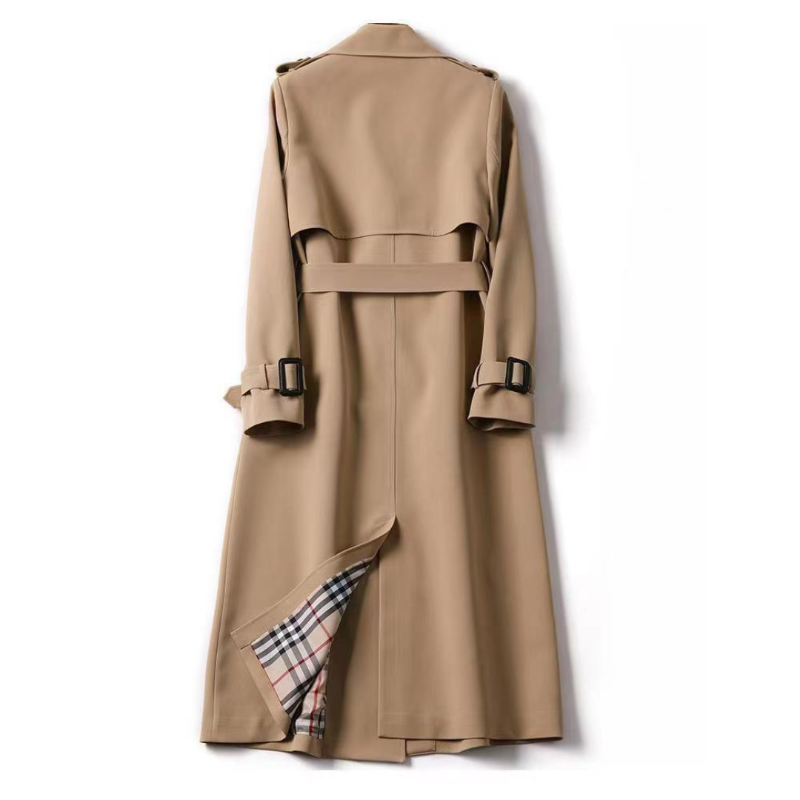 Women's Classic Belted Trench Coat | Amira in Khaki - Juana Fashion