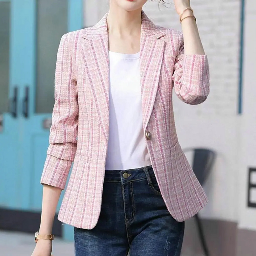 Women's Single-Button Office Blazer | Anna in Beige - Juana Fashion