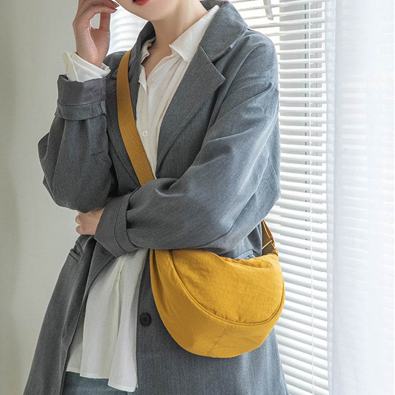 Women's Crescent Crossbody Bag in Yellow by Juana Fashion