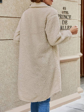 Women's Button Detail Teddy Jacket — View 2
