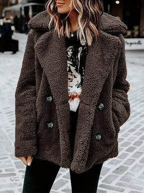 Women's Double Breasted Teddy Jacket — View 14
